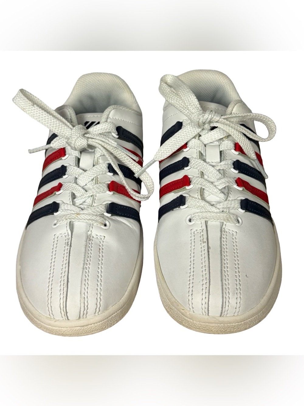 K-Swiss Varsity Classic Low Sneakers Boys 4.5 Women's Size 6 Red Blue Stripes